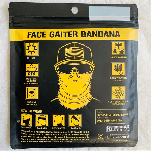 H.T. Bandana Seamless Protector Gaiter Polar Neckwear Derlay Multi - Picture 3 of 15